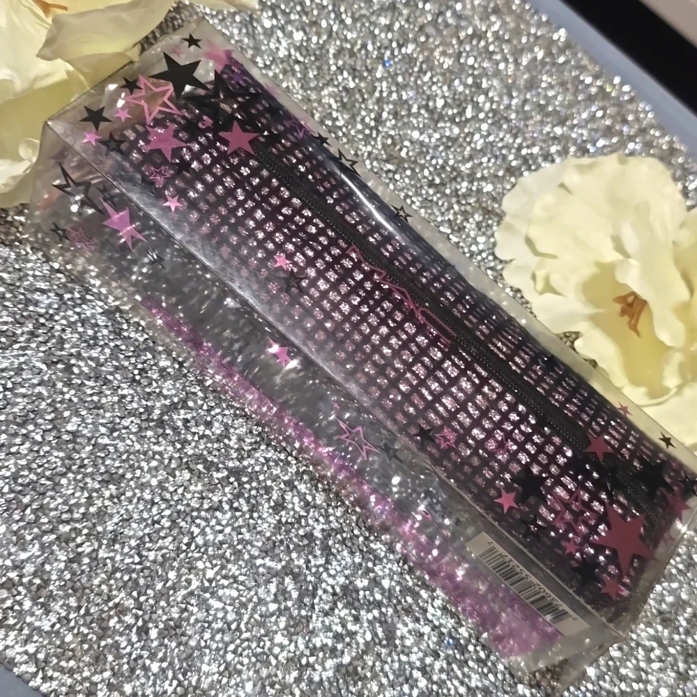 ❇️🧚‍♀️MAC Cosmetics RARE Holiday Purple & Black Glitter Starlit Charm Bag NWT